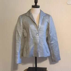 Jones New York Collections petite silver metalic blazer size‎ 8P